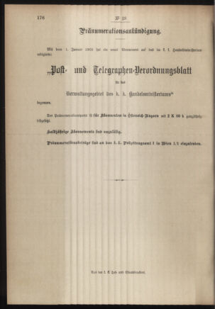 Post- und Telegraphen-Verordnungsblatt für das Verwaltungsgebiet des K.-K. Handelsministeriums 19050320 Seite: 4