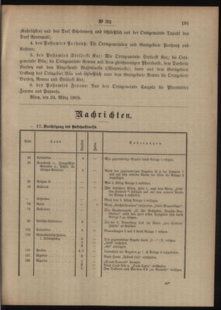 Post- und Telegraphen-Verordnungsblatt für das Verwaltungsgebiet des K.-K. Handelsministeriums 19050331 Seite: 3