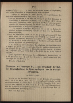 Post- und Telegraphen-Verordnungsblatt für das Verwaltungsgebiet des K.-K. Handelsministeriums 19050413 Seite: 3