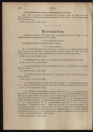 Post- und Telegraphen-Verordnungsblatt für das Verwaltungsgebiet des K.-K. Handelsministeriums 19050419 Seite: 2