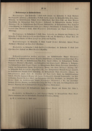 Post- und Telegraphen-Verordnungsblatt für das Verwaltungsgebiet des K.-K. Handelsministeriums 19050419 Seite: 3