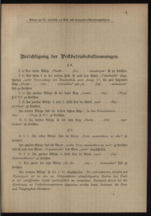 Post- und Telegraphen-Verordnungsblatt für das Verwaltungsgebiet des K.-K. Handelsministeriums 19050503 Seite: 25