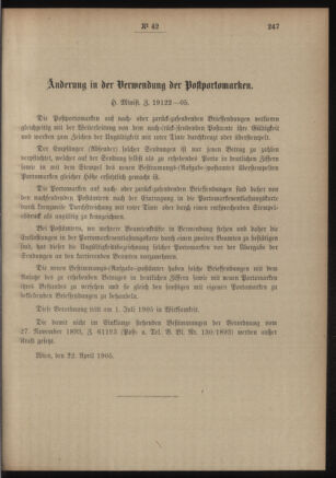 Post- und Telegraphen-Verordnungsblatt für das Verwaltungsgebiet des K.-K. Handelsministeriums 19050503 Seite: 7