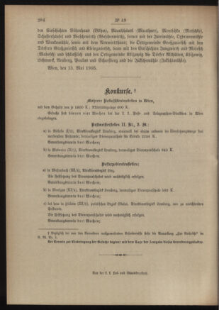 Post- und Telegraphen-Verordnungsblatt für das Verwaltungsgebiet des K.-K. Handelsministeriums 19050519 Seite: 4