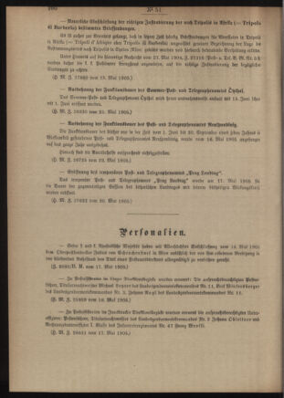 Post- und Telegraphen-Verordnungsblatt für das Verwaltungsgebiet des K.-K. Handelsministeriums 19050527 Seite: 2