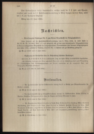 Post- und Telegraphen-Verordnungsblatt für das Verwaltungsgebiet des K.-K. Handelsministeriums 19050628 Seite: 2