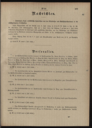 Post- und Telegraphen-Verordnungsblatt für das Verwaltungsgebiet des K.-K. Handelsministeriums 19050713 Seite: 3