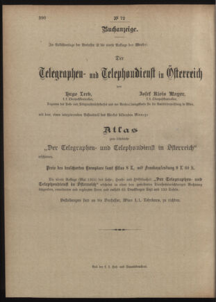 Post- und Telegraphen-Verordnungsblatt für das Verwaltungsgebiet des K.-K. Handelsministeriums 19050719 Seite: 4