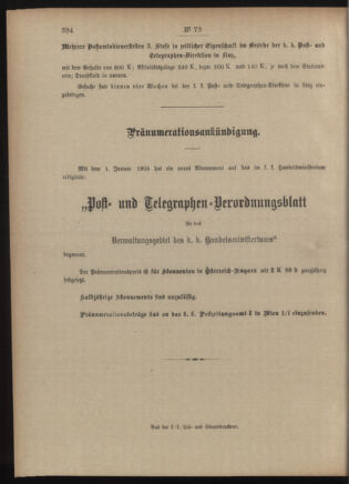 Post- und Telegraphen-Verordnungsblatt für das Verwaltungsgebiet des K.-K. Handelsministeriums 19050724 Seite: 4