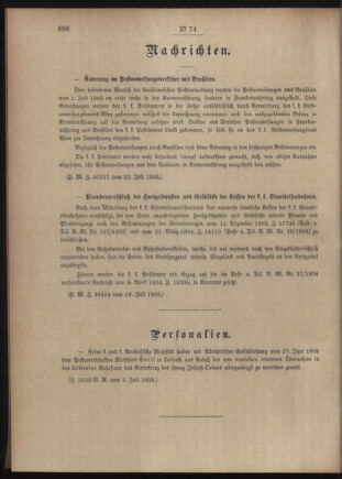 Post- und Telegraphen-Verordnungsblatt für das Verwaltungsgebiet des K.-K. Handelsministeriums 19050726 Seite: 2