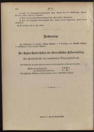 Post- und Telegraphen-Verordnungsblatt für das Verwaltungsgebiet des K.-K. Handelsministeriums 19050804 Seite: 4