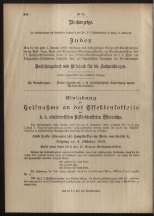 Post- und Telegraphen-Verordnungsblatt für das Verwaltungsgebiet des K.-K. Handelsministeriums 19050901 Seite: 4