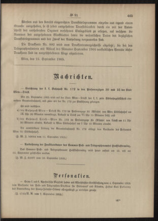 Post- und Telegraphen-Verordnungsblatt für das Verwaltungsgebiet des K.-K. Handelsministeriums 19050920 Seite: 3