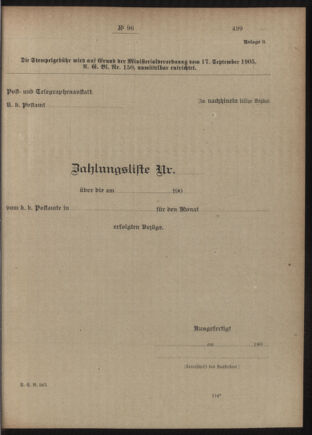 Post- und Telegraphen-Verordnungsblatt für das Verwaltungsgebiet des K.-K. Handelsministeriums 19051003 Seite: 11