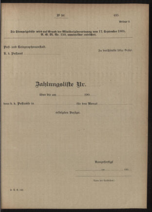 Post- und Telegraphen-Verordnungsblatt für das Verwaltungsgebiet des K.-K. Handelsministeriums 19051003 Seite: 7