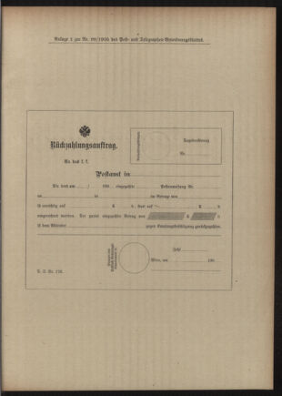 Post- und Telegraphen-Verordnungsblatt für das Verwaltungsgebiet des K.-K. Handelsministeriums 19051011 Seite: 5