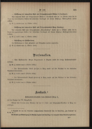 Post- und Telegraphen-Verordnungsblatt für das Verwaltungsgebiet des K.-K. Handelsministeriums 19051017 Seite: 3