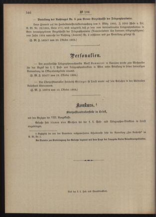 Post- und Telegraphen-Verordnungsblatt für das Verwaltungsgebiet des K.-K. Handelsministeriums 19051024 Seite: 2