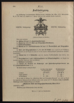 Post- und Telegraphen-Verordnungsblatt für das Verwaltungsgebiet des K.-K. Handelsministeriums 19051106 Seite: 4