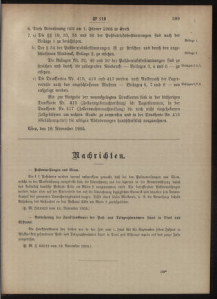 Post- und Telegraphen-Verordnungsblatt für das Verwaltungsgebiet des K.-K. Handelsministeriums 19051123 Seite: 3