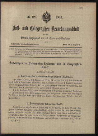 Post- und Telegraphen-Verordnungsblatt für das Verwaltungsgebiet des K.-K. Handelsministeriums