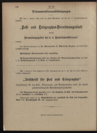 Post- und Telegraphen-Verordnungsblatt für das Verwaltungsgebiet des K.-K. Handelsministeriums 19051223 Seite: 4