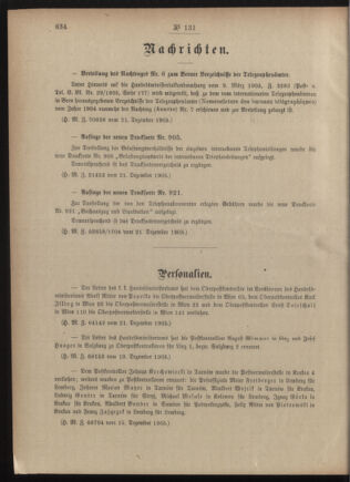 Post- und Telegraphen-Verordnungsblatt für das Verwaltungsgebiet des K.-K. Handelsministeriums 19051228 Seite: 2