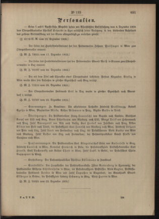 Post- und Telegraphen-Verordnungsblatt für das Verwaltungsgebiet des K.-K. Handelsministeriums 19051230 Seite: 5