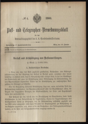 Post- und Telegraphen-Verordnungsblatt für das Verwaltungsgebiet des K.-K. Handelsministeriums