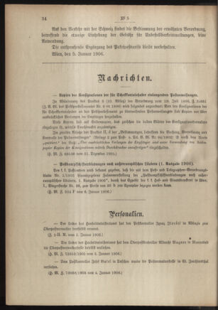 Post- und Telegraphen-Verordnungsblatt für das Verwaltungsgebiet des K.-K. Handelsministeriums 19060113 Seite: 2