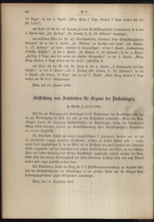 Post- und Telegraphen-Verordnungsblatt für das Verwaltungsgebiet des K.-K. Handelsministeriums 19060119 Seite: 2