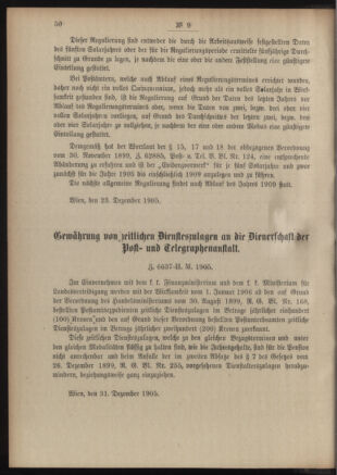 Post- und Telegraphen-Verordnungsblatt für das Verwaltungsgebiet des K.-K. Handelsministeriums 19060119 Seite: 8