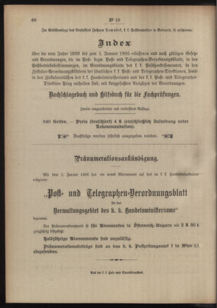 Post- und Telegraphen-Verordnungsblatt für das Verwaltungsgebiet des K.-K. Handelsministeriums 19060122 Seite: 4