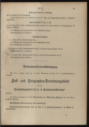 Post- und Telegraphen-Verordnungsblatt für das Verwaltungsgebiet des K.-K. Handelsministeriums 19060223 Seite: 3