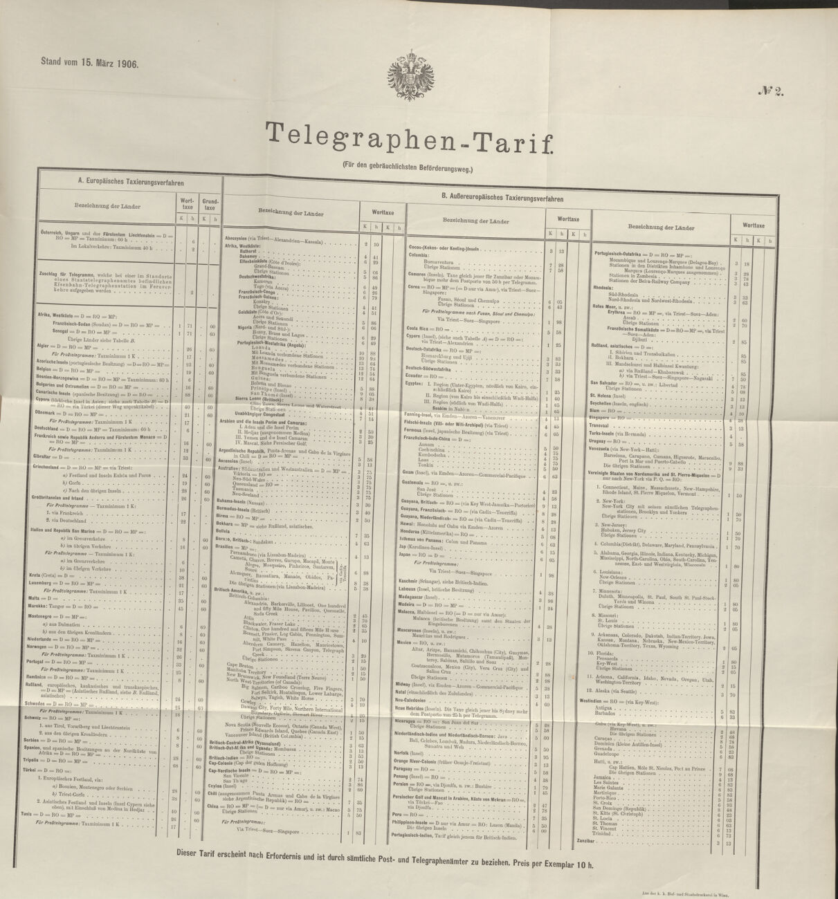 Post- und Telegraphen-Verordnungsblatt für das Verwaltungsgebiet des K.-K. Handelsministeriums 19060312 Seite: 5