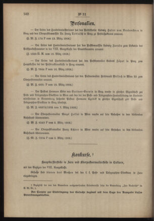 Post- und Telegraphen-Verordnungsblatt für das Verwaltungsgebiet des K.-K. Handelsministeriums 19060323 Seite: 2