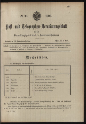 Post- und Telegraphen-Verordnungsblatt für das Verwaltungsgebiet des K.-K. Handelsministeriums