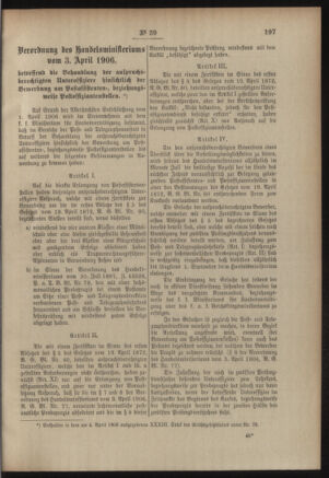 Post- und Telegraphen-Verordnungsblatt für das Verwaltungsgebiet des K.-K. Handelsministeriums 19060404 Seite: 27