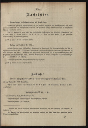 Post- und Telegraphen-Verordnungsblatt für das Verwaltungsgebiet des K.-K. Handelsministeriums 19060419 Seite: 3