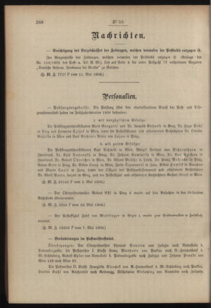 Post- und Telegraphen-Verordnungsblatt für das Verwaltungsgebiet des K.-K. Handelsministeriums 19060508 Seite: 18