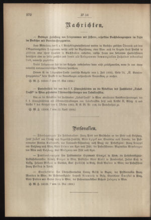 Post- und Telegraphen-Verordnungsblatt für das Verwaltungsgebiet des K.-K. Handelsministeriums 19060508 Seite: 22