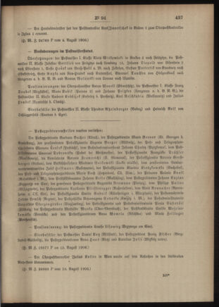 Post- und Telegraphen-Verordnungsblatt für das Verwaltungsgebiet des K.-K. Handelsministeriums 19060508 Seite: 245