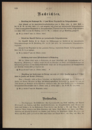 Post- und Telegraphen-Verordnungsblatt für das Verwaltungsgebiet des K.-K. Handelsministeriums 19060508 Seite: 374