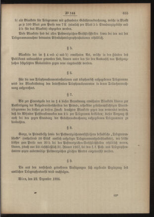 Post- und Telegraphen-Verordnungsblatt für das Verwaltungsgebiet des K.-K. Handelsministeriums 19060508 Seite: 519