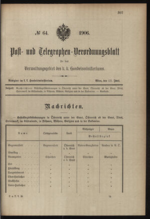 Post- und Telegraphen-Verordnungsblatt für das Verwaltungsgebiet des K.-K. Handelsministeriums 19060508 Seite: 57