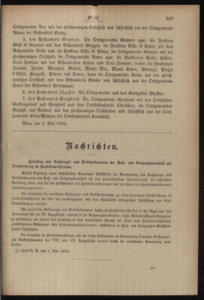 Post- und Telegraphen-Verordnungsblatt für das Verwaltungsgebiet des K.-K. Handelsministeriums 19060508 Seite: 7