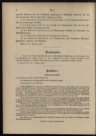 Post- und Telegraphen-Verordnungsblatt für das Verwaltungsgebiet des K.-K. Handelsministeriums 19070108 Seite: 4