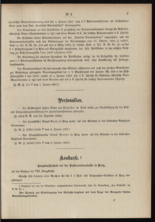 Post- und Telegraphen-Verordnungsblatt für das Verwaltungsgebiet des K.-K. Handelsministeriums 19070109 Seite: 3