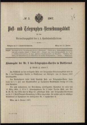 Post- und Telegraphen-Verordnungsblatt für das Verwaltungsgebiet des K.-K. Handelsministeriums