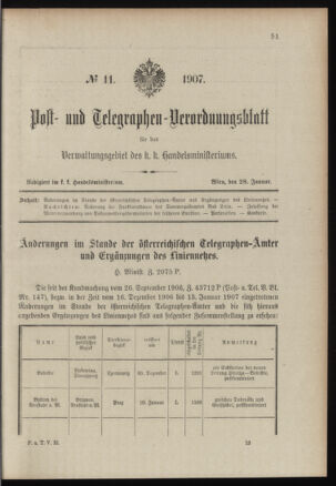 Post- und Telegraphen-Verordnungsblatt für das Verwaltungsgebiet des K.-K. Handelsministeriums